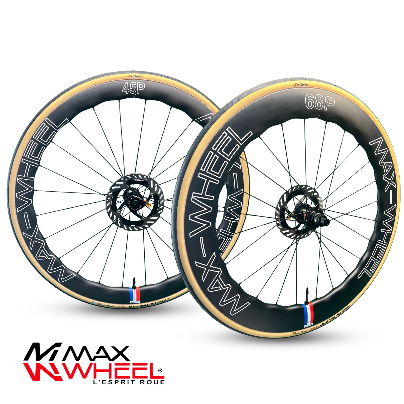 OFFRE PREMIUM : 45 / 68 PNEU CARBON WAVE SHAPE DISC BRAKE  + PNEUS VITTORIA + DISQUES SHIMANO