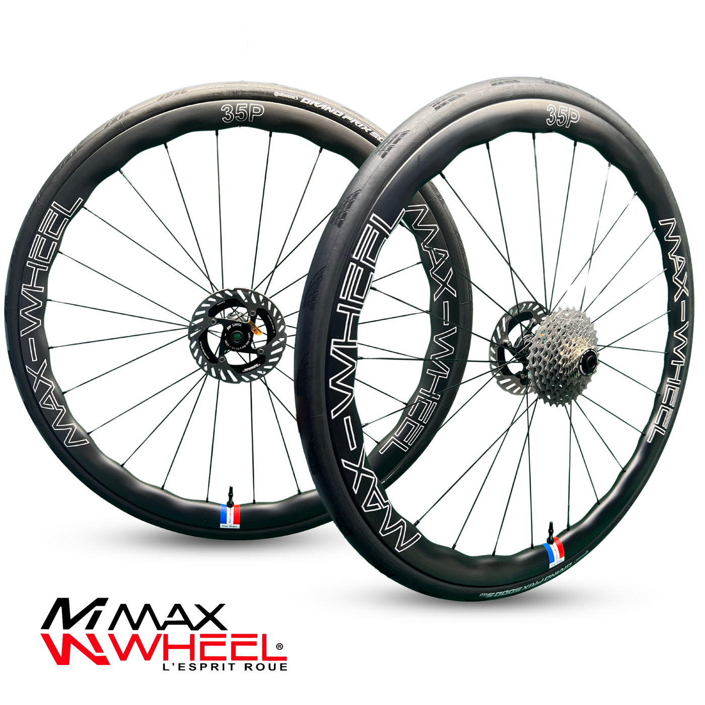 OFFRE PREMIUM : 35 PNEU CARBON WAVE SHAPE DISC BRAKE / DT SWISS 180 + PNEUS CONTINENTAL GP5000 STR + DISQUES SHIMANO ET CASSETTE DURA-ACE